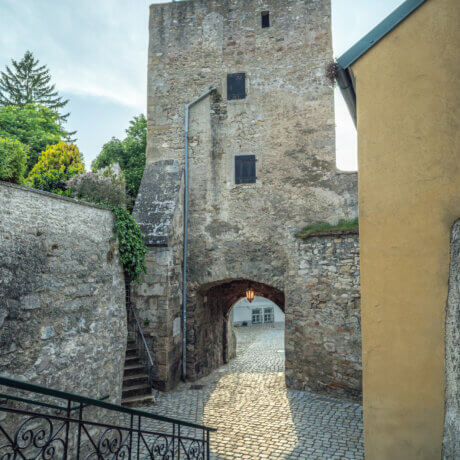 Die Blutgasse und Blutstiege in Hainburg an der Donau.